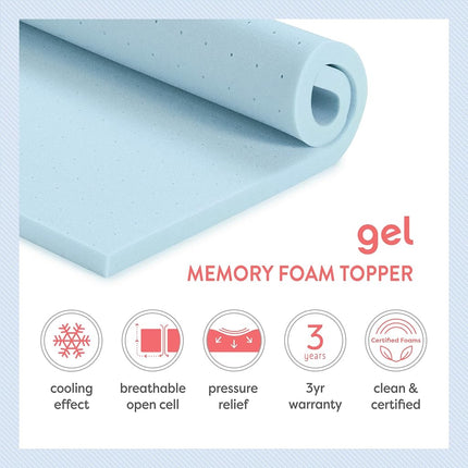 Best Price Mattress Full Mattress Topper - 1.5 Inch Gel Memory Foam Bed Topper with Cooling Mattress Pad, Full Size