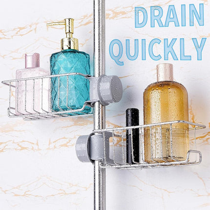 Buoluty Clawfoot Tub Shower Caddy(Shower Rod Not Included),Clawfoot Tub Accessories,Tub Caddy,SUS304 Stainless Steel Shower Shelves,Clawfoot Tub Soap Caddy(Silver)
