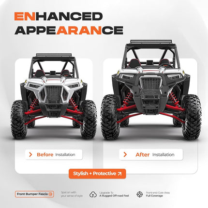 ALMULOO Parachoques delantero combinado compatible con Polaris RZR XP 1000/ RZR XP 4 1000/RZR 4 900 2015-2018/RZR 900 2015-2020 (accesorios de repuesto para 5439786-070)
