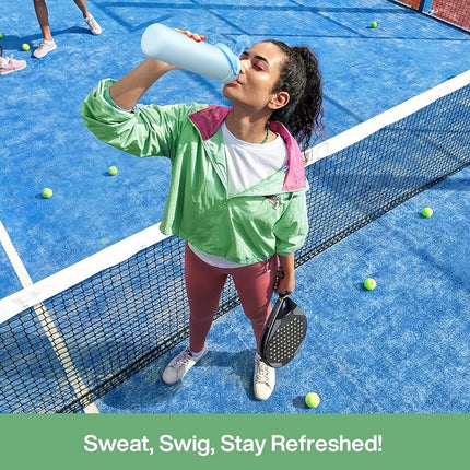 POWCAN 768 ml Insulated Water Bottle with 2-in-1 Straw and Spout Lid, Keep Cold 24H, Leak-Proof, Fits in Car Cup Holder, Stainless Steel Water Bottle for Sports, Travel, and School (Mint)