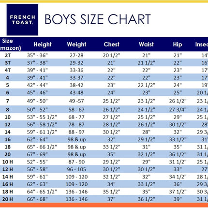 Camisa de vestir Oxford de manga larga para niño French Toast, blanca, 16