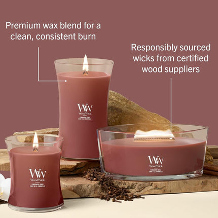 WoodWick Ellipse Scented Candle | Cinnamon Chai | with Crackling Wick | Burn Time: Up to 50 Hours