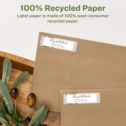 Avery White EcoFriendly Return Address Labels, 0.5 x 1.75 Inches, Box of 8000 (48467)
