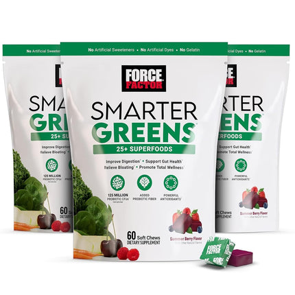 Smarter Greens Superfood Chews, 3-Pack, Greens and
