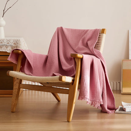 Simple&Opulence Cotton Muslin Throw Blanket 4 Laye