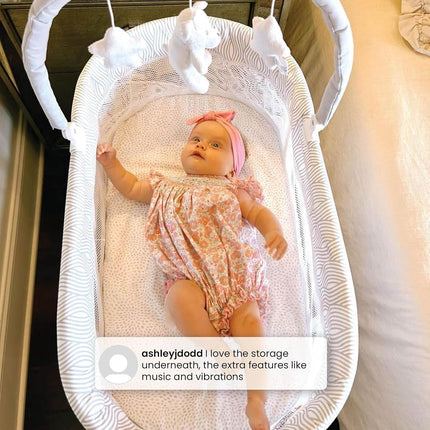 Delta Children Adjustable, fabric, Mesh, White/Grey, Bassinet