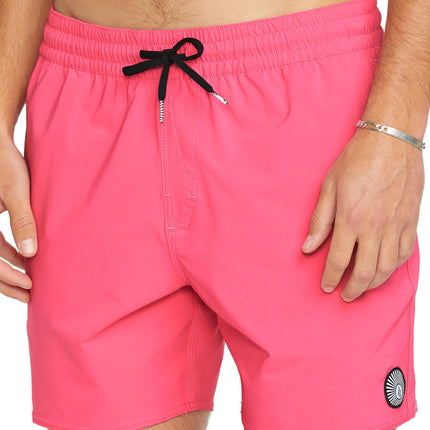 Volcom Men's Lido Solid 16" Swim Surf Trunk, Neon Pink, Medium