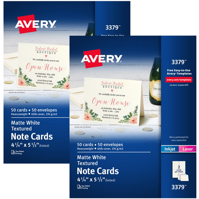 Avery Printable Note Cards, 4.25" x 5.5", Two-Side