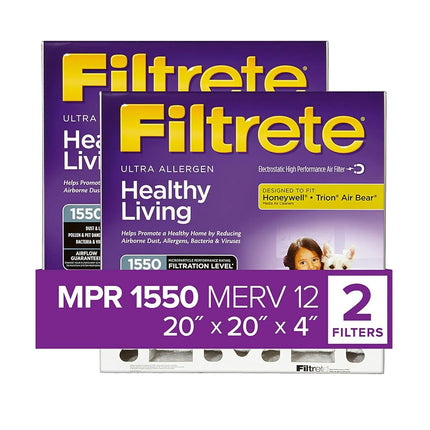 Filtrete 20x20x4, AC Furnace Air Filter, MPR 1550 