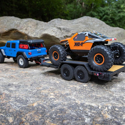 AXIAL SCX24 Flatbed Vehicle Trailer with LED Tail Lights: 1/24, AXI0009