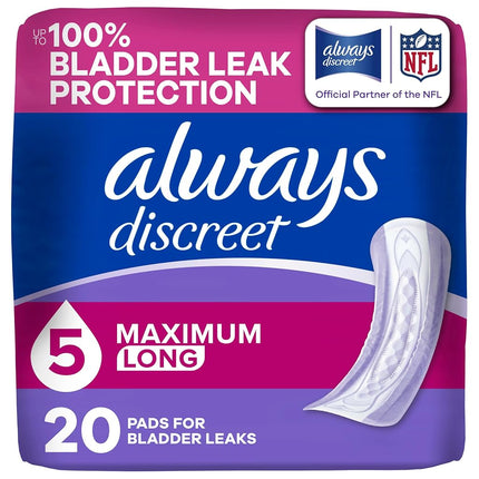 Always Discreet Adult Incontinence Pads for Women,