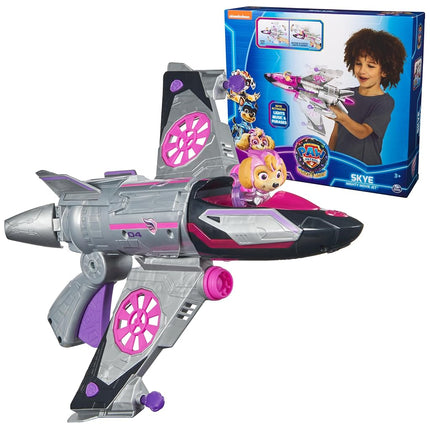 La Patrulla Canina: La Superpelícula, Jet de rescate transformable con figura de acción de Skye Supercachorros, luces y sonidos, juguetes para niños y niñas de 3 años en adelante