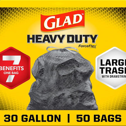 Glad Large Drawstring Trash Bags – ForceFlexPlus 3