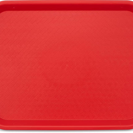 Carlisle FoodService Products Bandeja de Cafetería de Comida Rápida con Superficie Estampada para Cafeterías, Comida Rápida y Comedor, Plástico, 13.87 x 10.75 x 0.79 Pulgadas, Rojo
