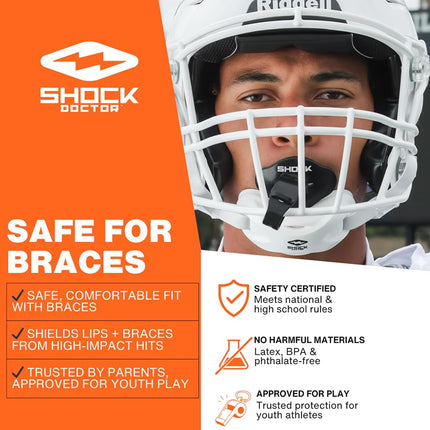 Shock Doctor 3500 Max Airflow 2.0 Lip Guard, Chrome Silver, One Size