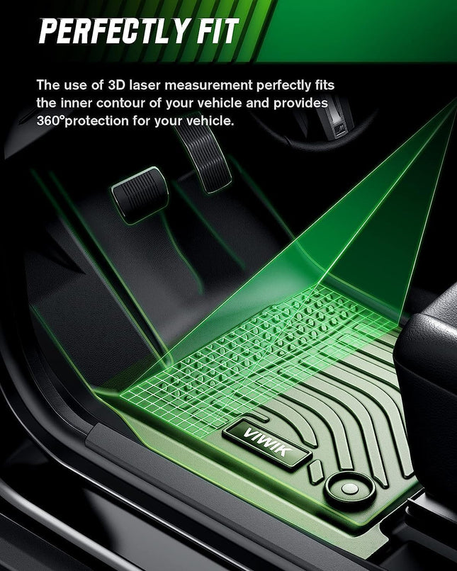 VIWIK Floor Mats for 2016-2021 Sportage All Weather Protection Custom Full Set Liners Include 1st and 2nd Row Front & Rear Black Car Liners