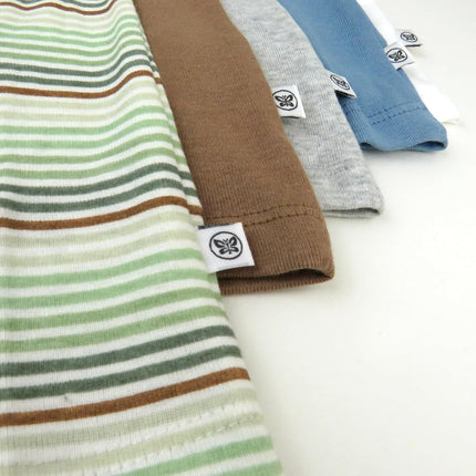 HonestBaby Camisetas sin mangas de algodón 100% orgánico unisex para bebés y niños pequeños, a rayas Drifting Sage, 0-3 meses