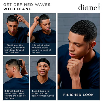 Diane 100% soft boar bristle curved wave mens hair brush with handle, d1005