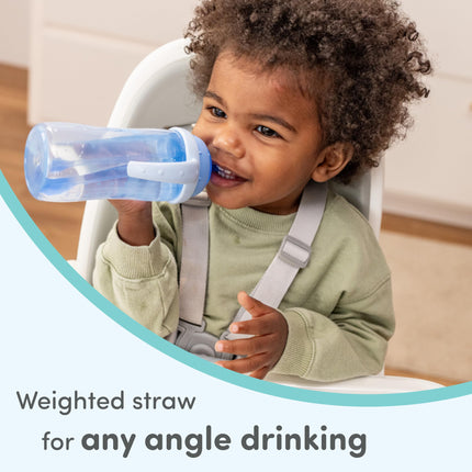 Vaso con Popote de Aprendizaje NUK, 10 oz, Paquete de 2 - Vaso para Niños Pequeños con Popote Suave para Beber Fácilmente, 6 Meses en Adelante