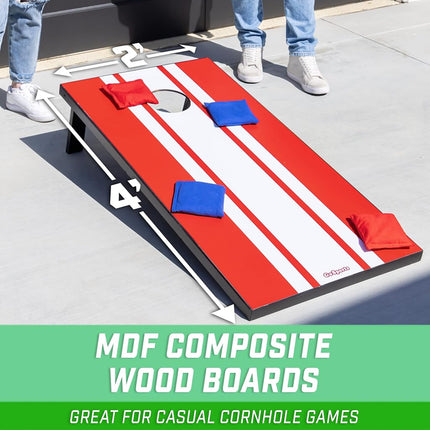 GoSports 4 x 2 ft Classic Design Cornhole Game Set - Includes Two 4 x 2 ft Boards, 8 Bean Bags, and Carry Case
