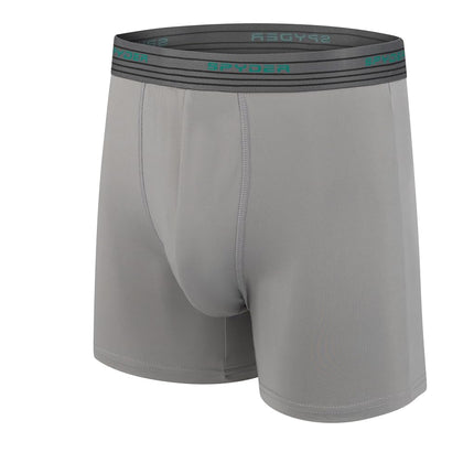 Spyder Mens Boxer Briefs 5 Pack Poly Spandex Performance Boxer Briefs Underwear, Light Blue/Heather/Light Blue/Green/Navy, L