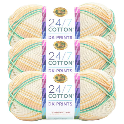 Lion Brand Yarn, 24/7 Cotton DK Crochet Yarn, Spri