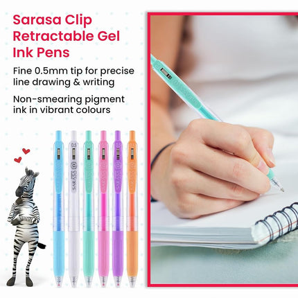 Zebra Pen Journaling & Lettering Stationery Set (18 Pack) Dual Tip MILDLINER Pastel Highlighters & Colouring Pens, MILDLINER Brush Pens, and SARASA Gel Pens - Assorted Highlighters Pens Multipack