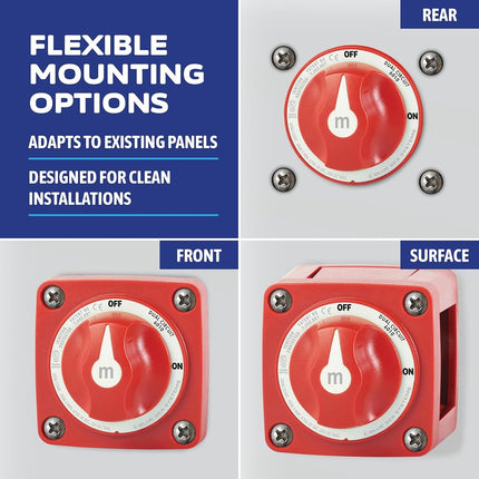 Blue Sea Systems 6010 m-Series Battery Switch Dual Circuit, Red