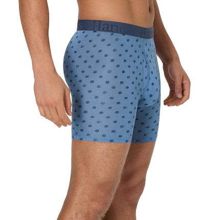 Hanes Originals Supersoft Boxer Briefs, Viscose from Bamboo Men's Underwear, Solids & Prints, 3-Pack, Blue/Green, S