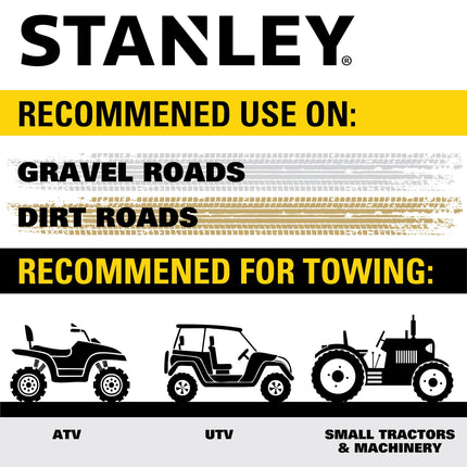 STANLEY S1051 Black/Yellow 2" x 20' Tow Strap with Heavy Duty Tri-Hook (9,000 lbs Break Strength)