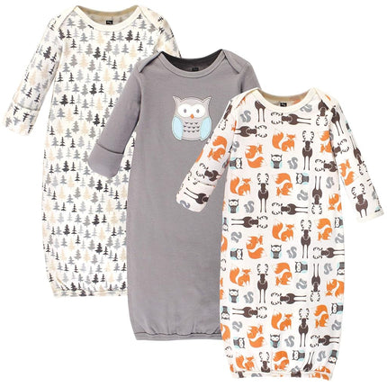 Hudson Baby Baby-Girls Cotton Gowns, Unisex Owl, 0-6 Months