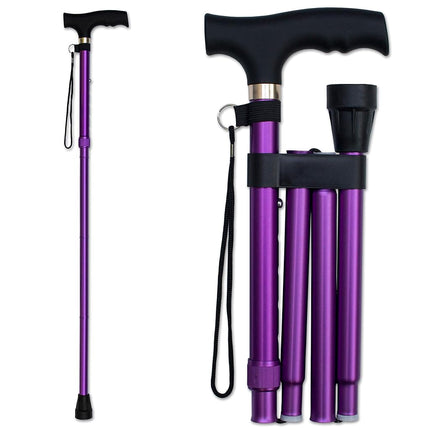 Bastón Plegable RMS - Bastón de Aluminio Plegable, Ajustable, Ligero y con Mango Offset - Bastón Plegable con Mango Derby Ergonómico - Ayuda Ideal para la Vida Diaria para Personas con Movilidad Reducida (Lavanda)