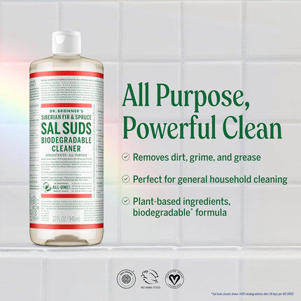 DR BRONNERS Organic Sal Suds Biodegradable Cleaner - Contains SLS 946ml (PACK OF 2)