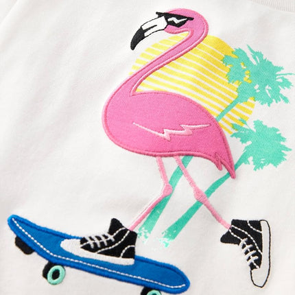 T-shirts à manches courtes en jersey brodé pour bébés et tout-petits garçons Gymboree, Cool Flamingo, 18-24 mois