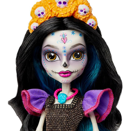 Monster High Doll, Skelita Calaveras Día De Muertos Collectible with Displayable Packaging, Colorful Fashion with Traditional Details