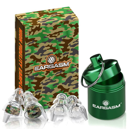 Eargasm High Fidelity Camofield Earplugs for Concerts, Festivals, Musicians, DJs, Night-Life, Motorcycle Hearing Protection - Reusable Camo Ear Plugs for High Fidelity Noise Reduction up to 21 dB