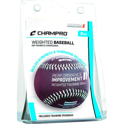 CHAMPRO Basic Weighted Training Baseball (Red/Maroon/Green, 9-Inch)