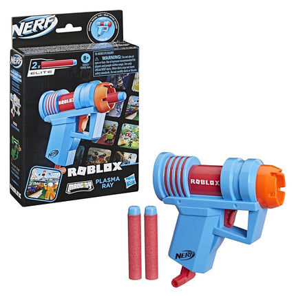 Nerf Roblox Mad City: Plasma Ray Dart Blaster, Pull-Down Priming Handle, 2 Elite Darts, Code to Unlock in-Game Virtual Item Multicolor F2497