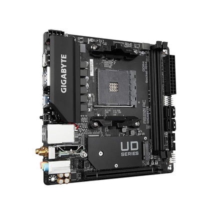 Gigabyte A520I AC (AMD Ryzen AM4/Mini-ITX/Direct 6 Phases Digital PWM with 55A DrMOS/Gaming GbE LAN/Intel WiFi+Bluetooth/NVMe PCIe 3.0 x4 M.2/3 Display Interfaces/Q-Flash Plus/Motherboard)