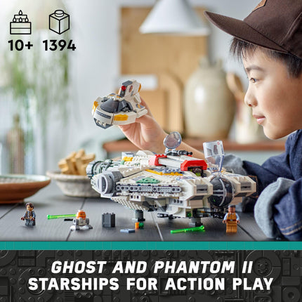 LEGO Star Wars Le vaisseau spatial Le Ghost et Phantom II d’Ahsoka – Jouet de construction Star Wars pour enfants, garçons et filles, à partir de 10 ans – Cadeaux d’anniversaire – 5 figurines – 75357