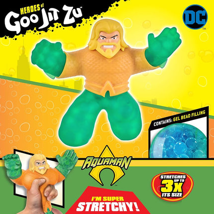 Heroes of Goo Jit Zu Dc Hero Pack - Super Goopy Aquaman 4.5-Inch Tall Action Figure, Perfect Christmas/Birthday Present For 4 To 8 Year Olds, Squishy, Stretchy Tactile Play