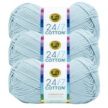 Lion Brand 24/7 Cotton Yarn, Yarn for Knitting, Cr