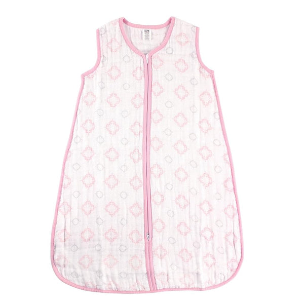 Hudson Baby Unisex Muslin Cotton Sleeveless Wearable Sleeping Bag, Sack, Blanket, Damask, 6-12 Months