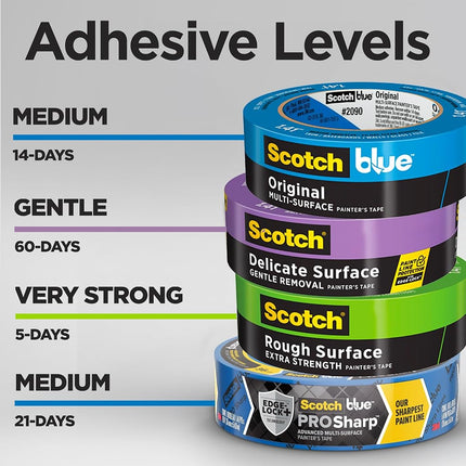 ScotchBlue Painter's Masking Tape - Original Multi Surface – Blue Crepe Paper, 1 Roll, 24mm x 55m