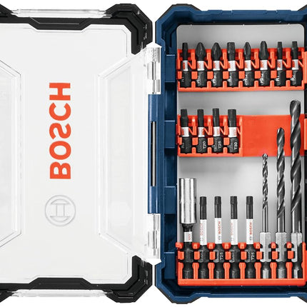 BOSCH DDMS20 20-Piece Assorted Impact Tough Drill Drive Custom Case System Set for Drilling and Driving Applications