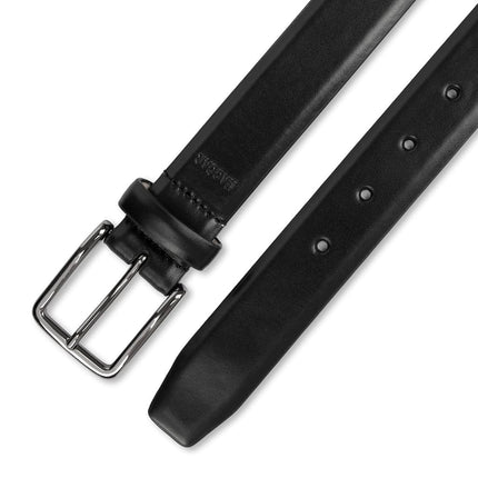 Haggar Ceinture habillée en cuir pour hommes pour costumes et pantalons - Classique, formelle, affaires, travail, bordure noire, moyenne (34-36)