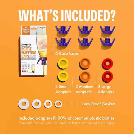 Flip-It! Bottle Emptying Kit (6 Pack, Bright Color Edition)