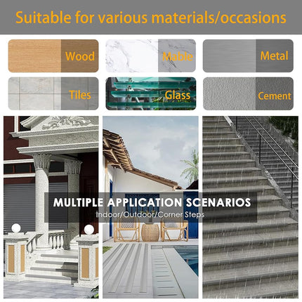 Vinyl Stair Nosing, Stair Edge Trim, Stair Edge Protector, Non-Slip Self Adhesive Stair Edge Protector Suitable for Indoor/Outdoor Stairs, Easy to Install, Non-Slip and Waterproof (Brown, 40FT)