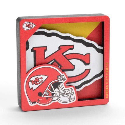 YouTheFan NFL Kansas City Chiefs 3D Logo Series Magnets
