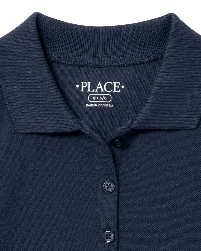 The Children's Place Girls' Uniform Pique Polo Dress 2-Pack Tidal XS (4)